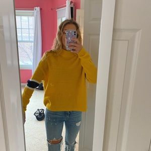 Yellow mock neck sweater